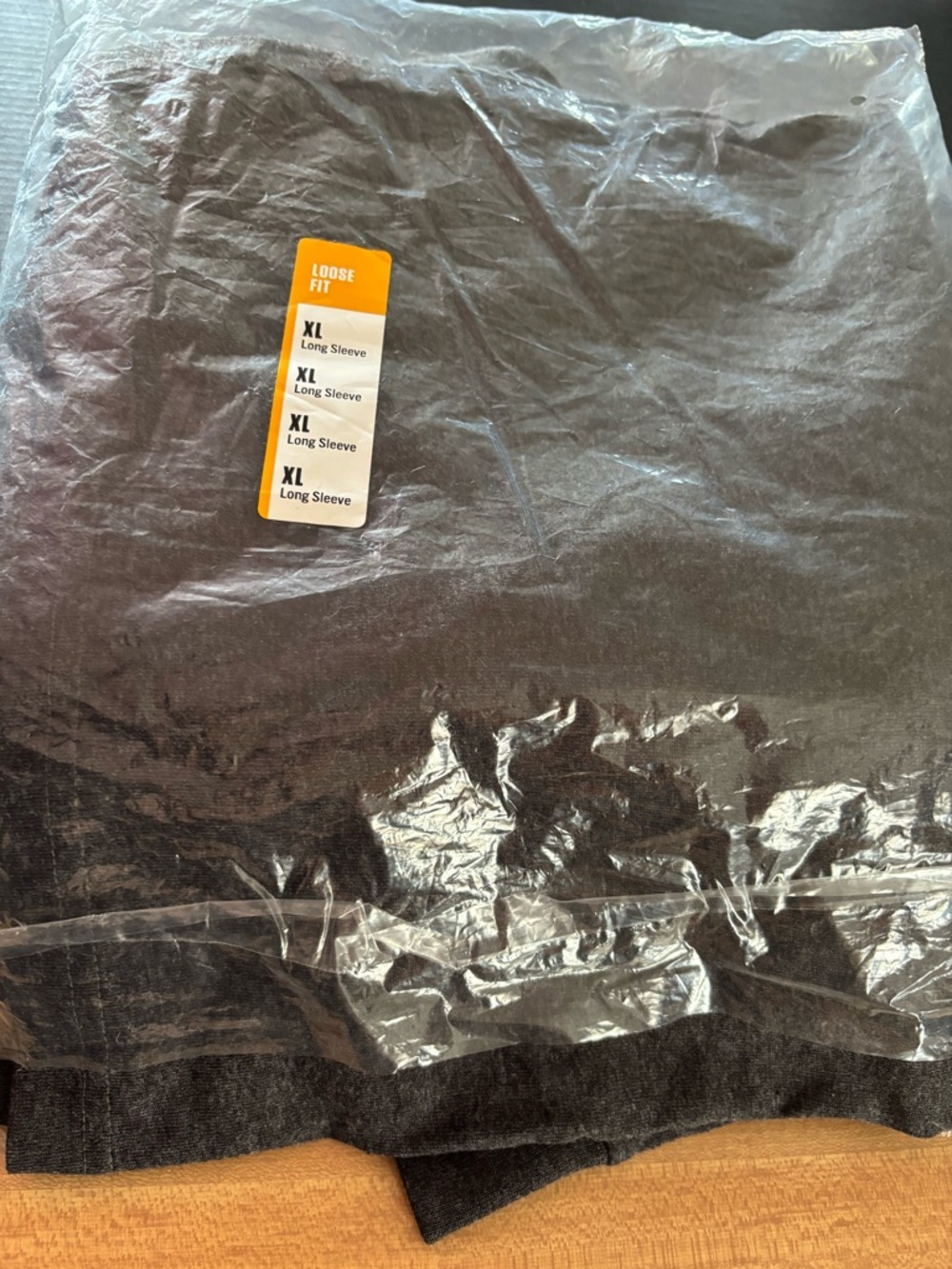 NWT Carhartt Charcoal Loose Fit Long-Sleeve Tee with Orange Sleeve Logo - Picture 7 of 8